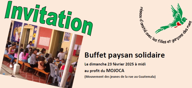 Buffet paysan au profit du Mojoca